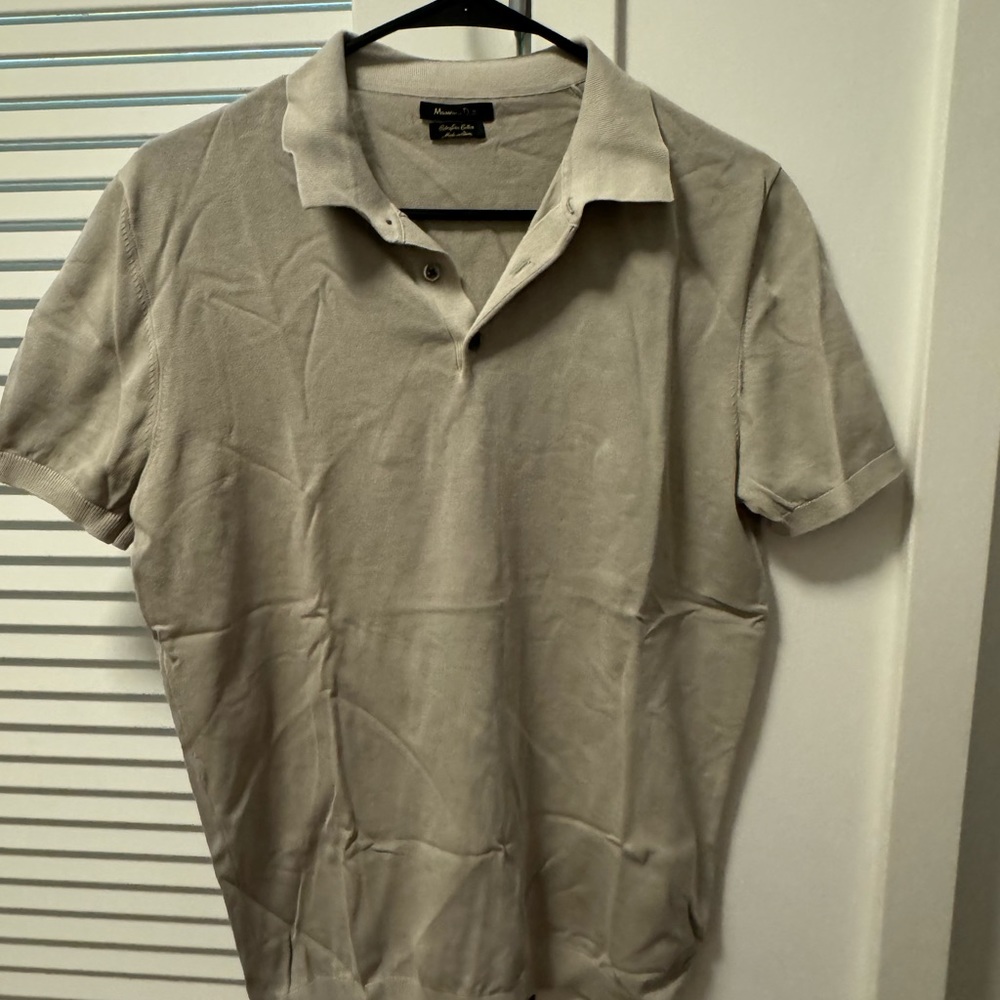 Massimo Dutti Short Sleeve Cotton Polo Sweater